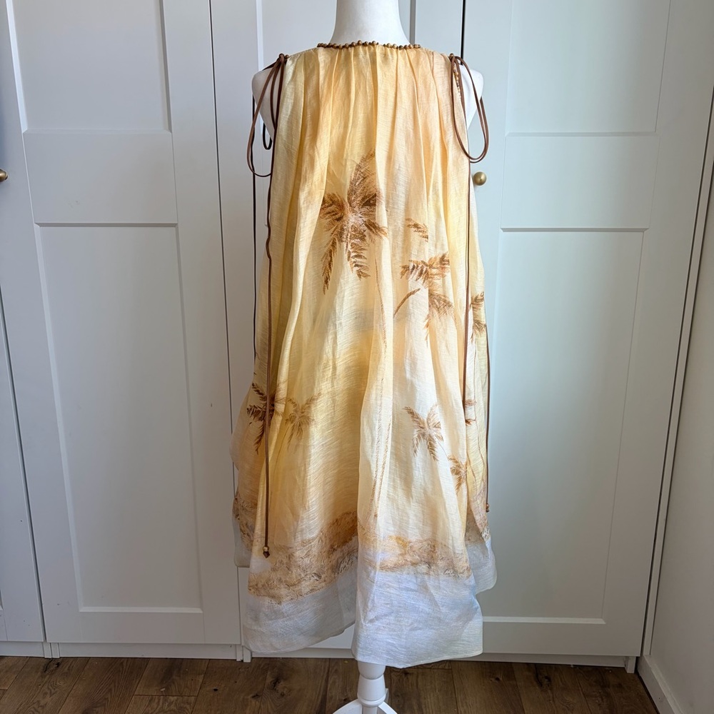 Zimmermann Balance Plunge Mini Dress in Yellow Seascape | 2/US8 - Picture 8 of 16